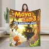 Maya The Bee With Flowers Cartoon Throw Blanket for Couch  Fuzzy Soft Plush Blanket 50x60 Inches Multiple Sizes Bedspreads