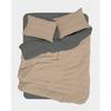 Parure de lit - 1 housse de couette 140 x 200 cm + 1 taie d'oreiller 60 x 60 cm - 100% coton renforcé - Gris / Beige