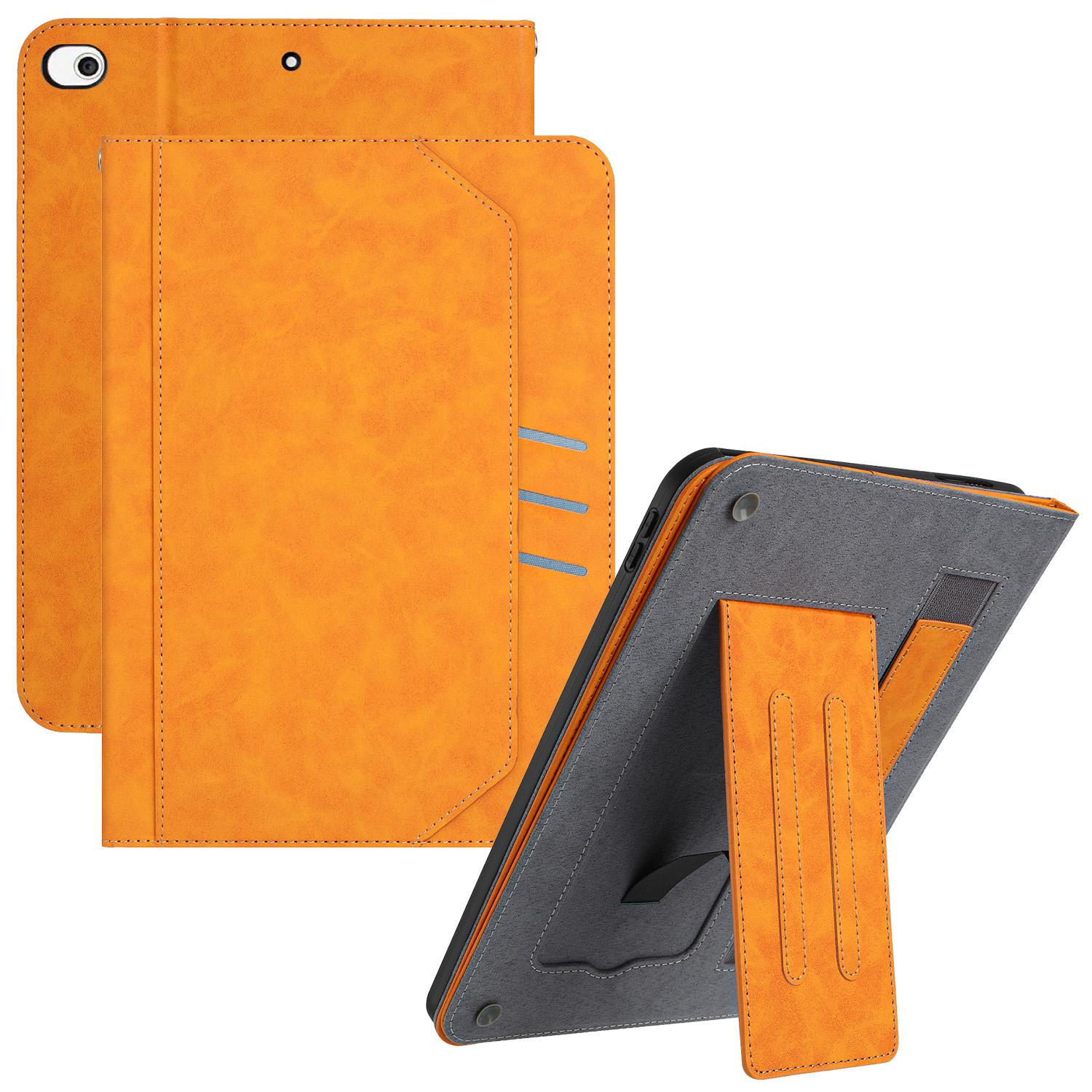 

For iPad mini (2019) 7.9 inch/4/3/2/Mini Wallet Case Auto Wake/Sleep Leather Flip Tablet Cover Cowhide Texture Yellow