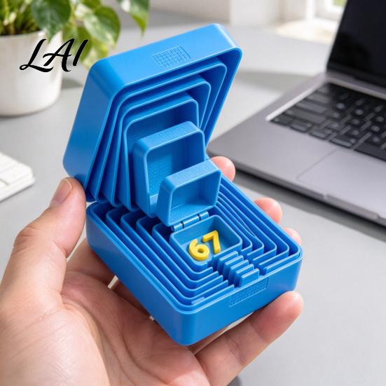 Interaktive Geschenkboxen für Kinder 3D-gedruckte verschachtelte Überraschungsbox mehrschichtige Box-in-Box Streich 67 Geburtstags-Scherzgeschenke Freunde Wiederverwendbar scharniert Geburtstag