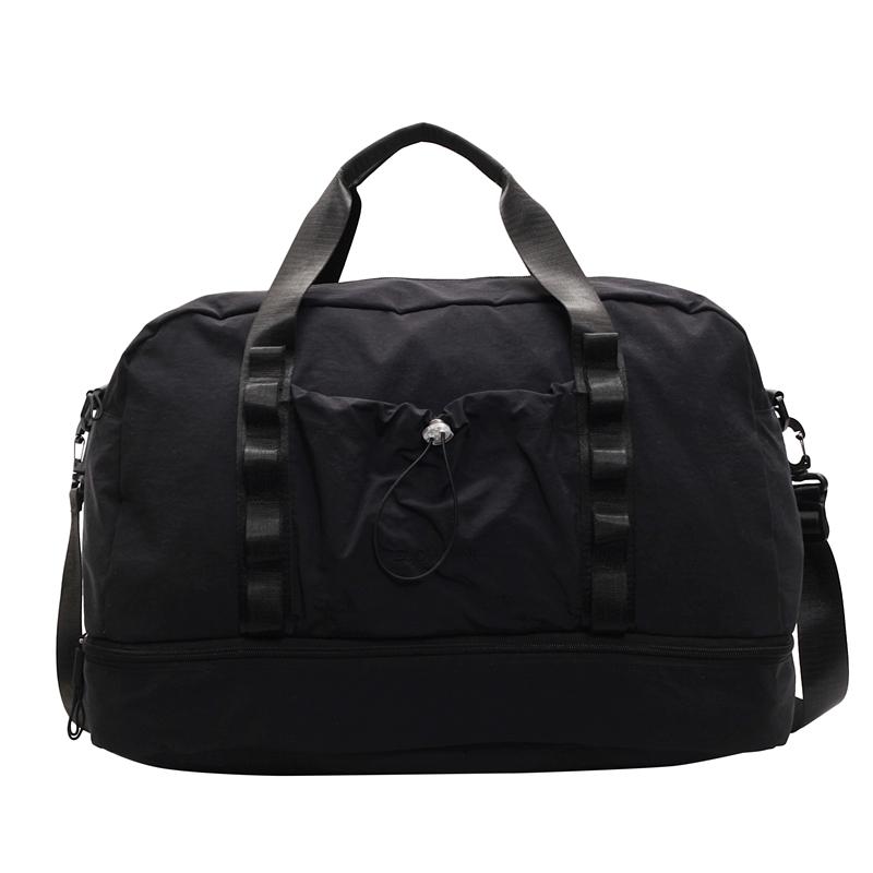 

Женская дорожная сумка большой вместимости Мужская сумка для коротких поездок Легкая багажная сумка Раздельная спортивная сумка для сухих и влажных вещей Раздельная спортивная сумка Сумки для обуви чёрный