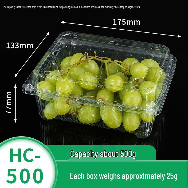 Disposable Rectangular Transparent Plastic Fruit Box with Lid