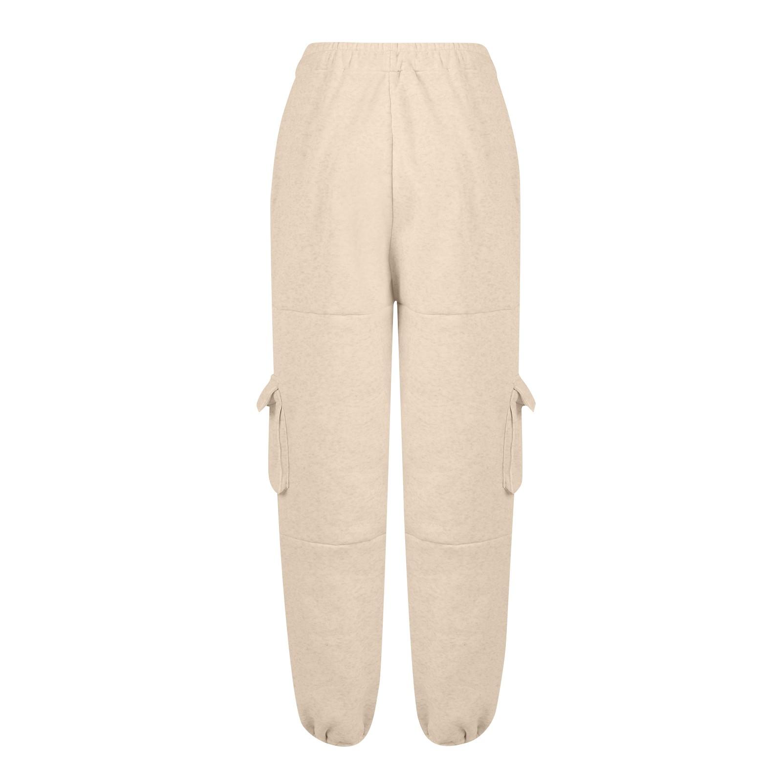 Женские базовые спортивные брюки с эластичной резинкой на талии и несколькими карманами — фото 4