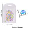 100Pcs Aurora Mixed Color Rhinestones, Holographic Ice Cube Hearts Nail Art Decorations for Dazzling Manicures