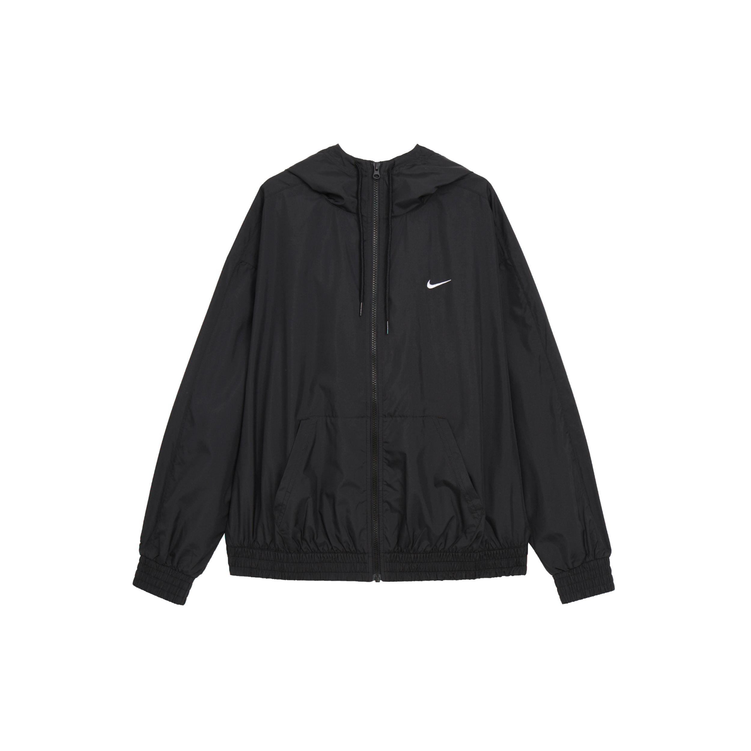 

Nike Спортивная классическая тканая куртка с капюшоном, свободного кроя, стрейч, женская куртка, черная FV6299010 S