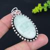Natural Aquateen Gemstone Handmade 925 Sterling Silver Pendant 2.40" Q4J89