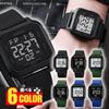 Digital Watch Black White Large Display Multi-Function Sports Watch for Men and Women