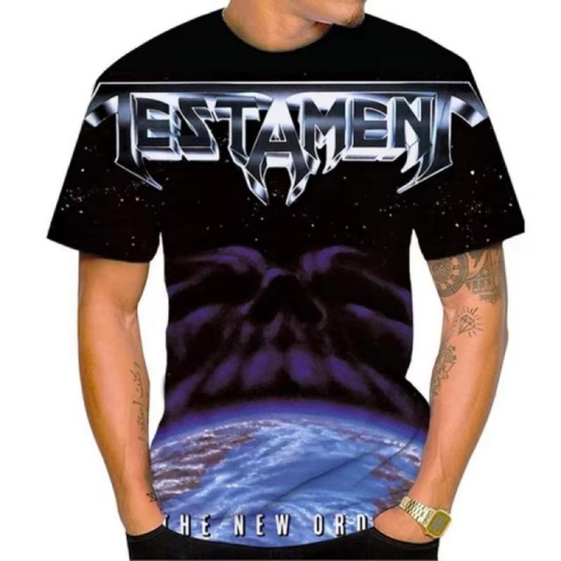 Summer New Fashion American Heavy Metal Testament Band Men's 3d Printing T Shirt Unisex Hip Hop Casual T-shirt Cools Rock Street