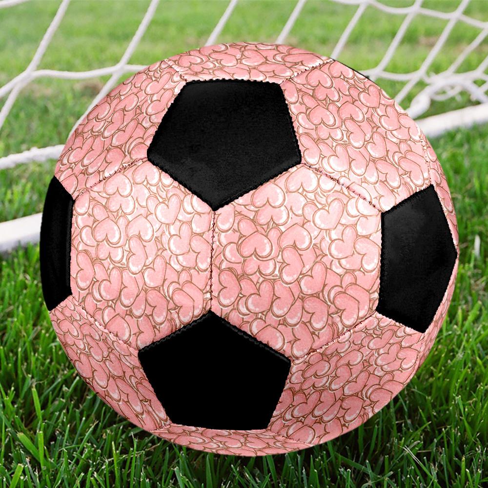 1pc Pink Hearts Outdoor Sports Football, Size 5, Comfortable And Durable Feel,Gift Yy26060426