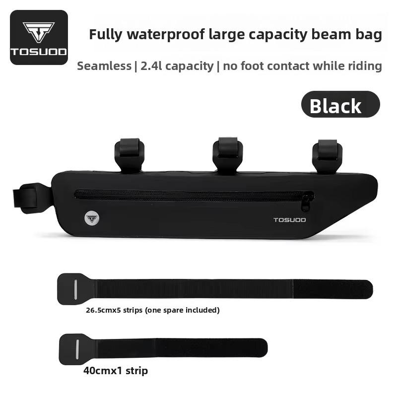 TOSUOD Waterproof Front Narrow Mountain Highway Saddle Bag Upper Tube Bicycle Bag & Boxes Riding Accessories tpu&Unisex чёрный