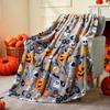 Halloween Pumpkin Spider Web Flannel Blanket Soft Warm Home Throw Gift