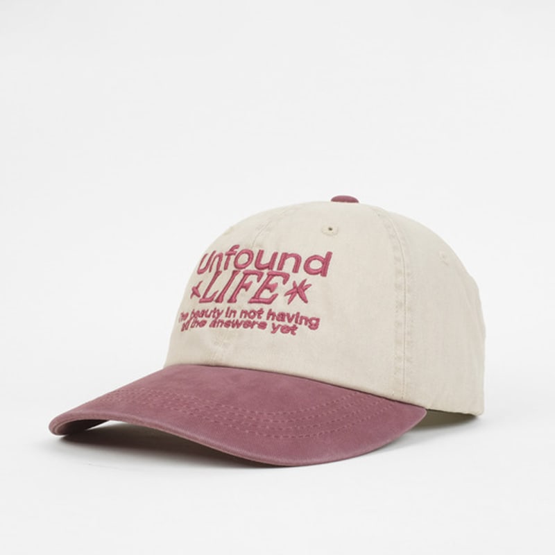 BALLOON FRIENDS MESSY ADVENTURE Unfound Life Two-Tone Washed Ball Cap Burgundy