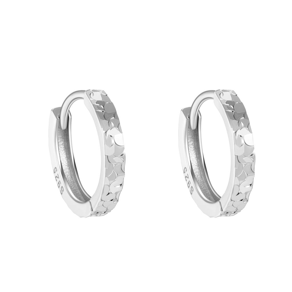 925 Sterling Silver Shiny Earrings Korean Version Simple Fashionable High-end Light Luxury Temperament Earrings