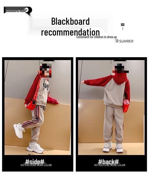 2024 Girls' Korean Casual Spring/Autumn Suit: Letter Sweatshirt & Striped Pants for Kids