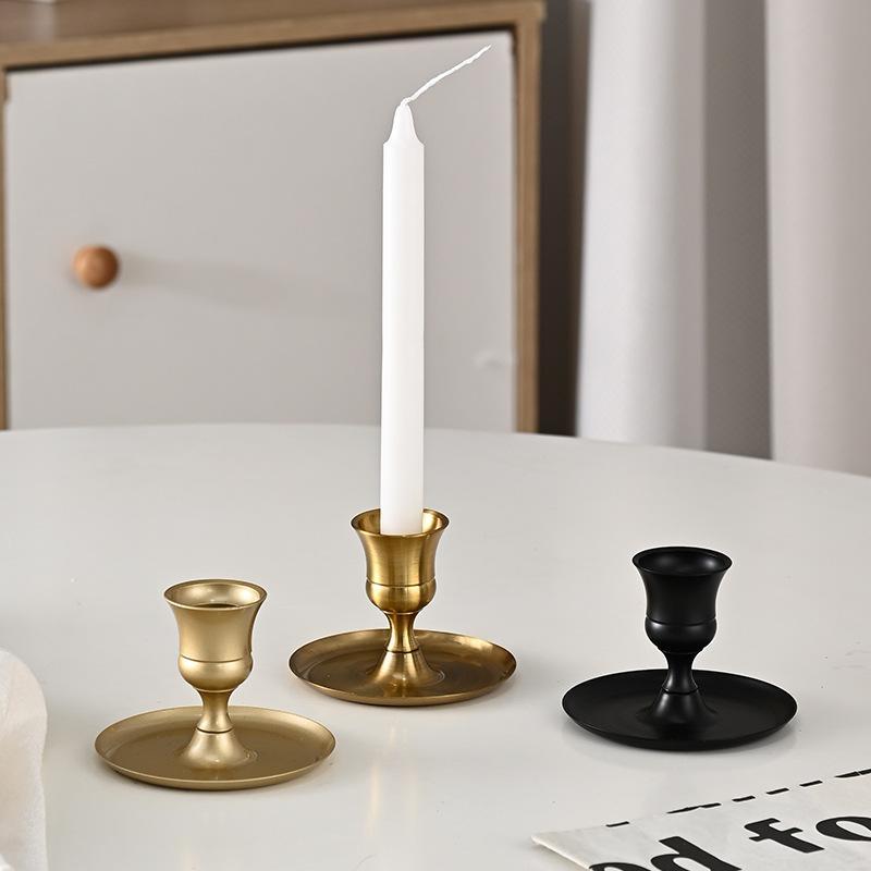 Vintage Tabletop Candle Holders Elegant Decorative Candlestick Fits Taper Candles for Living Room Hotel Decor