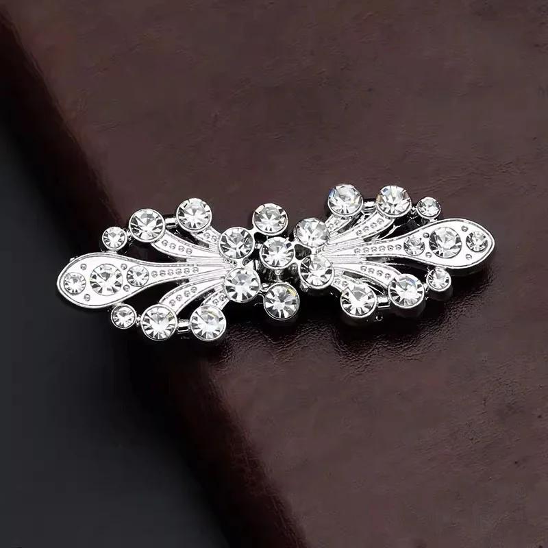 1 Pair New Collar Clips Holder Women Decor Crystal Cape Cloak Clasps Fasteners Buckle Brooch Clip