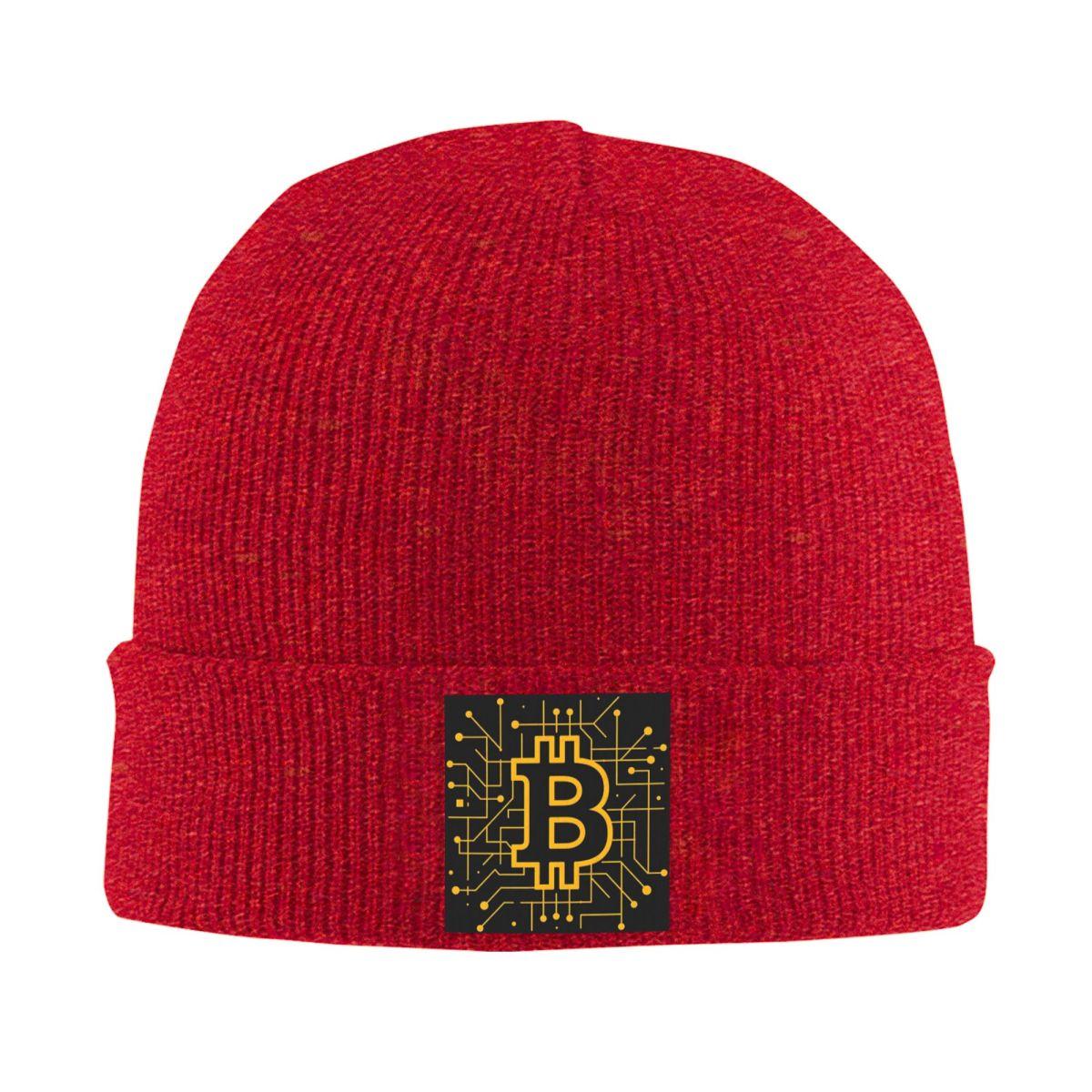 

Bitcoin BTC Криптовалюта Теплая вязаная шапка Зимняя вязаная шапка-бини Шапка-бини Шапки в стиле хип-хоп для унисекс One Size