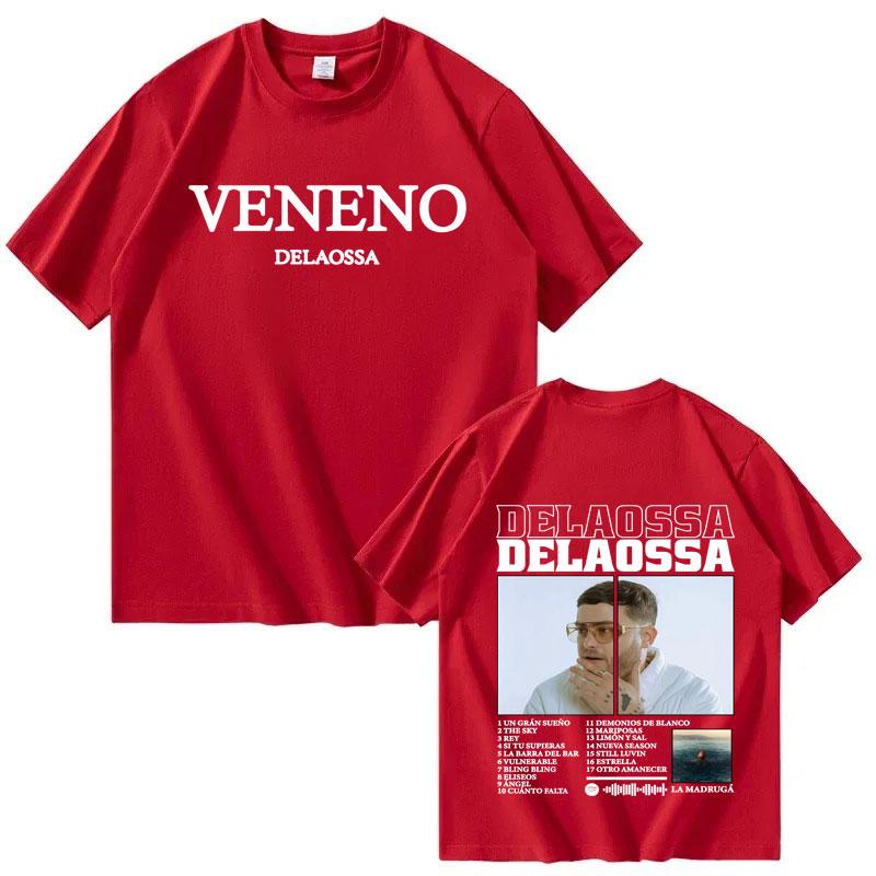 Rapper Delaossa Veneno New Album Print Tshrit Mens Women Clothes Fashion Oversized Tops Harajuku Casual Crewneck Tees Streetwear