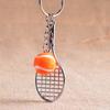 6 color Car Key Chain Key Rings Tennis Racket Keychain Mini Keychain Sports Key Chain Tennis Ball