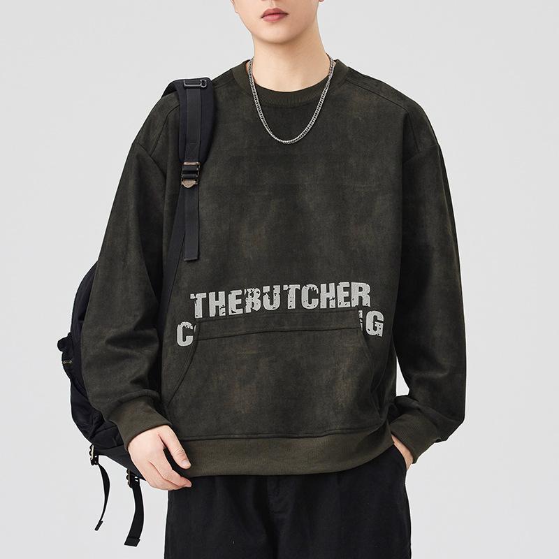 

Ретро Флисовый свитер из оленьей кожи Мужской пуловер с принтом Модный топ с длинным рукавом M темно-зеленого