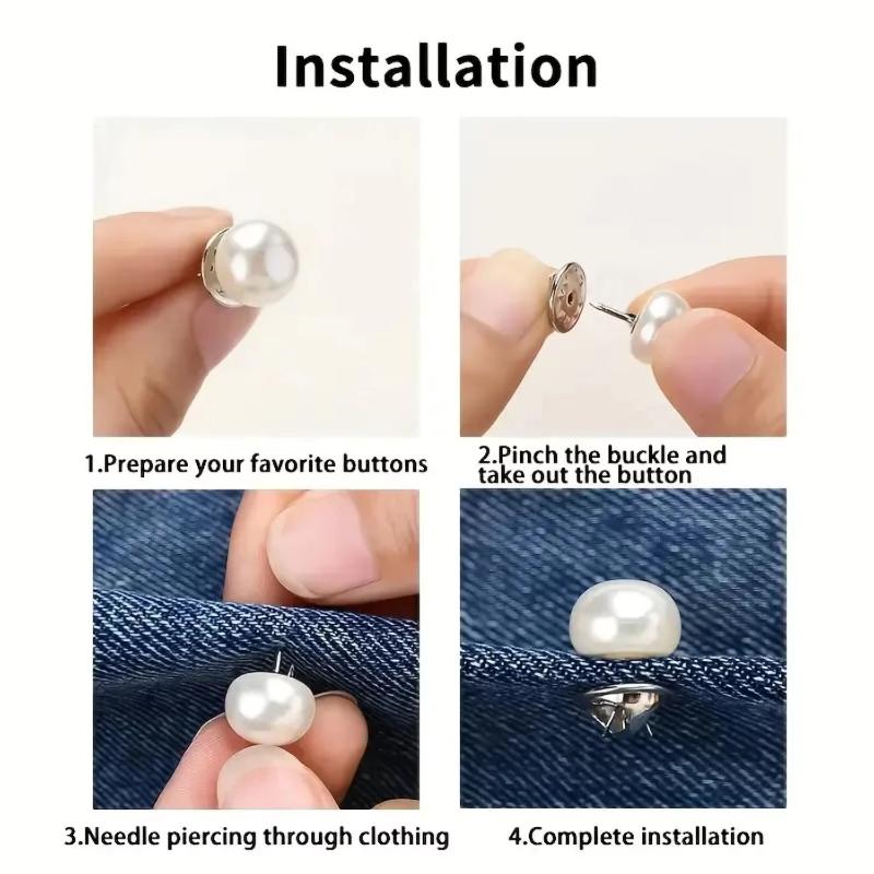 Pearl Button Pins Women Shirt Brooch Buttons Free Sewing Detachable Cover Up Button Pins Shoes Hats Cloth DIY Sewing Crafts