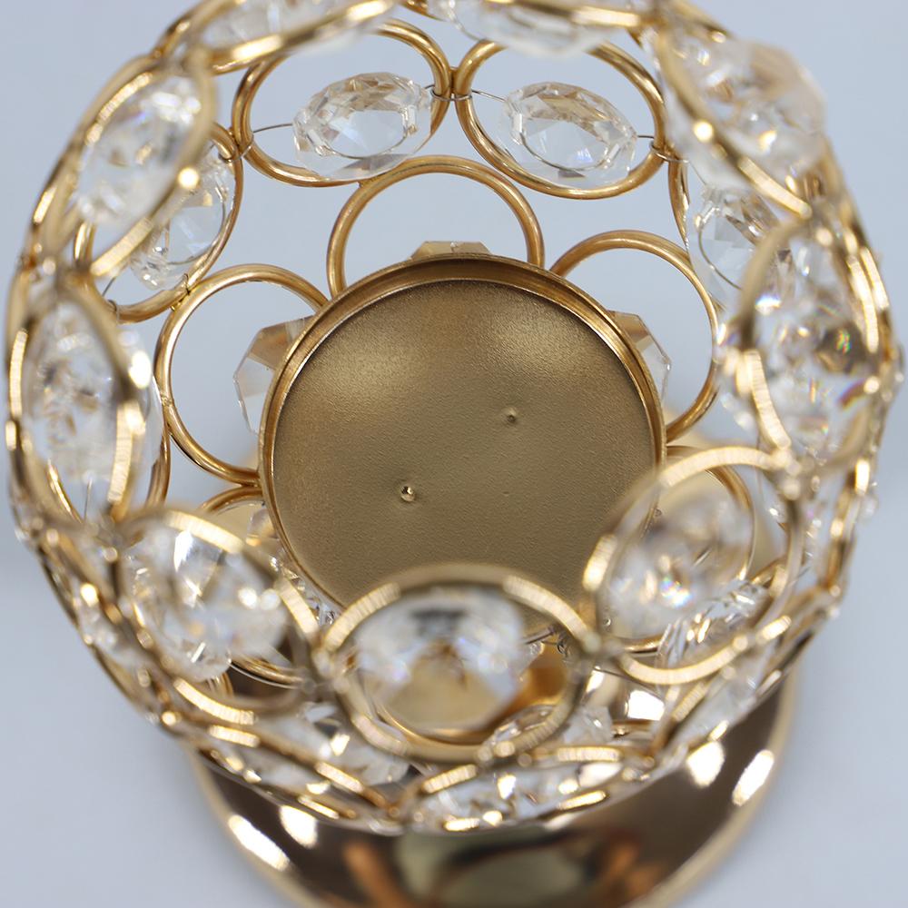 Medium Size European Mini Crystal Candlestick Electroplated Candle Holder Table Decoration for Candlelight Dinner