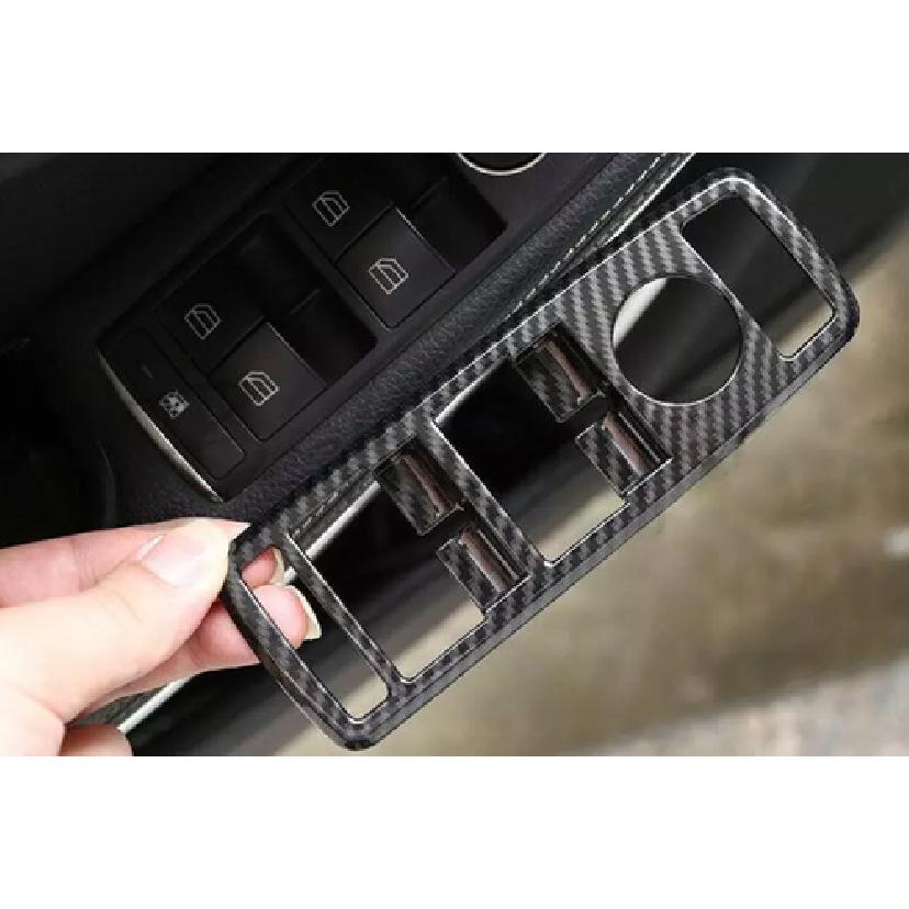 Carbon Fiber Door Window Switch Lift Cover Trim Fit For Benz GLE GLS 2016-