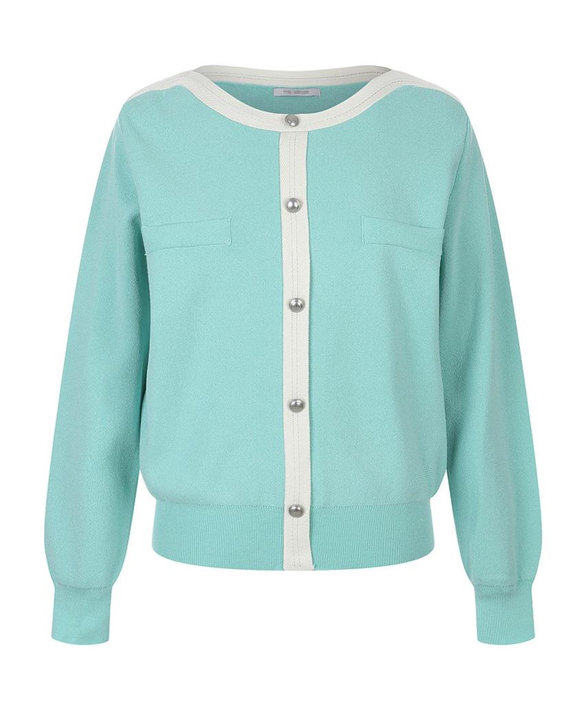 MESENSE Contrast Cardigan-Style Knit Pullover_Mb53Knmd03Z