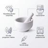 White Ceramic Mortar 8 Cm With Pestle 2 Pieces For Spices Dishwasher