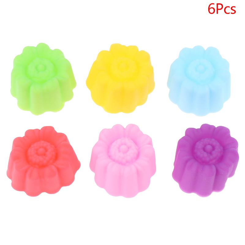 

6 шт. силиконовая форма для чашек Mafen Flower, многоразовая, с антипригарным покрытием, для выпечки торта, желе, пудинга, аксессуары для украшения вечеринки, формы для выпечки