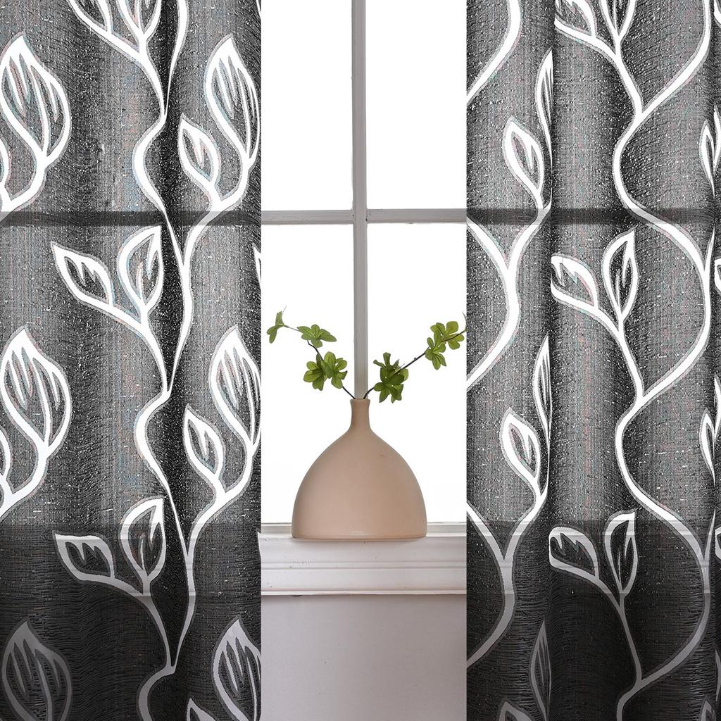 Cut Flower Leaf Bubble Blackout Curtain Window Screen Decoration Finished Curtain