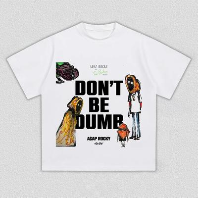 ASAP Rocky Don't Be Dumb album graphics 100%katoen herenshirt Zomer Ronde hals Dames Y2k Hip Hop Korte mouwen T-shirt fan cadeau...