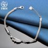 925 Sterling Silber Netzschlangen-Herz-Kettenarmband-Schmuck