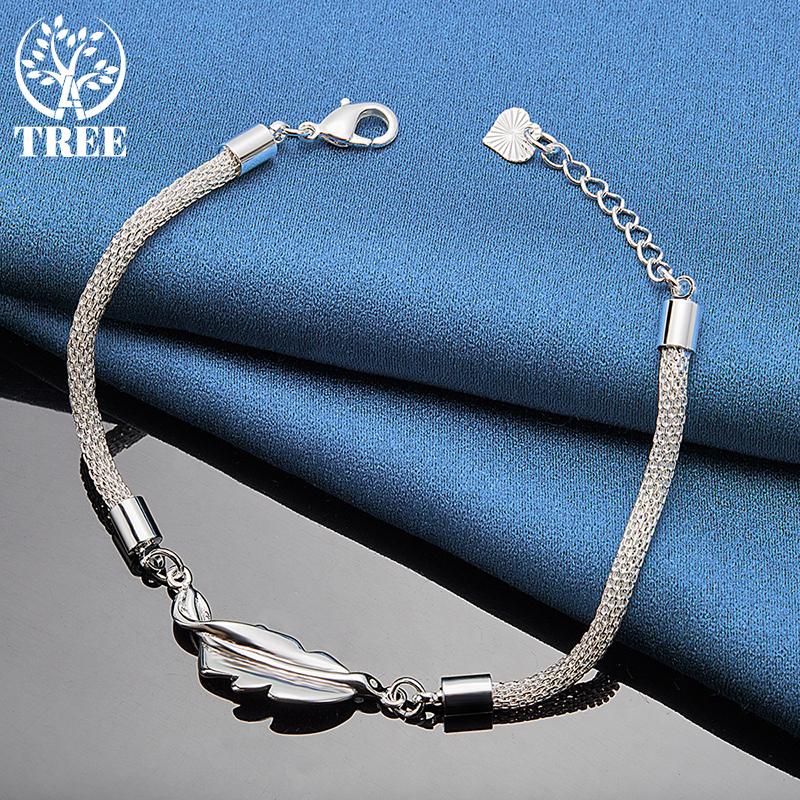 925 Sterling Silber Netzschlangen-Herz-Kettenarmband-Schmuck