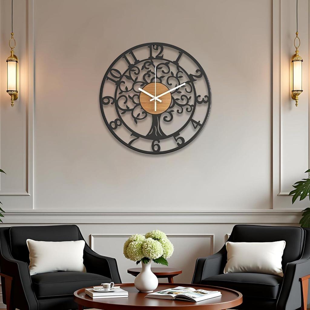 Fancy Metal Wall Clock for Home Decor – Stylish Living Room & Bedroom Watch, Designer Wallclock, Big Size Hanging Watch