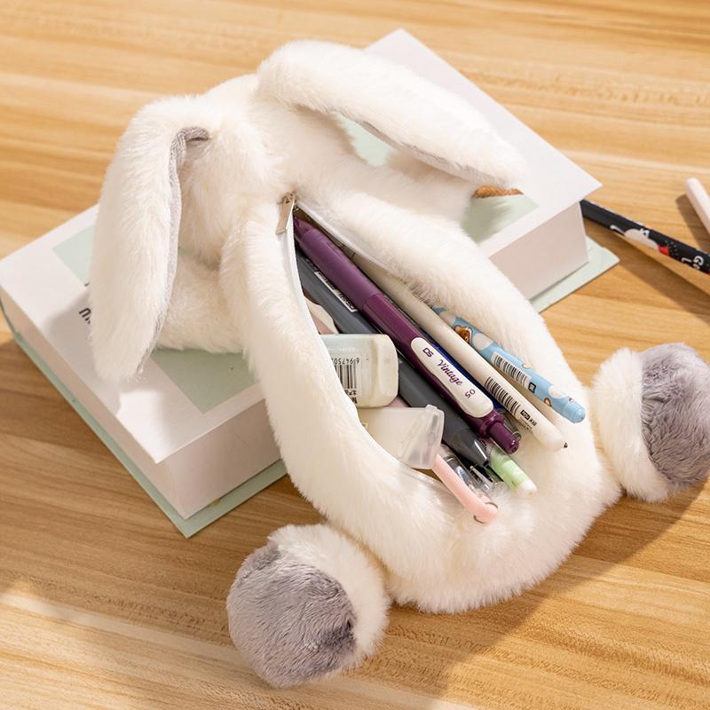Plush Animal Pencil Case Cute Otter Birds Rabbit Pen Bag Animal Pencil Case Stationery Pouch School Season Gifts For Students