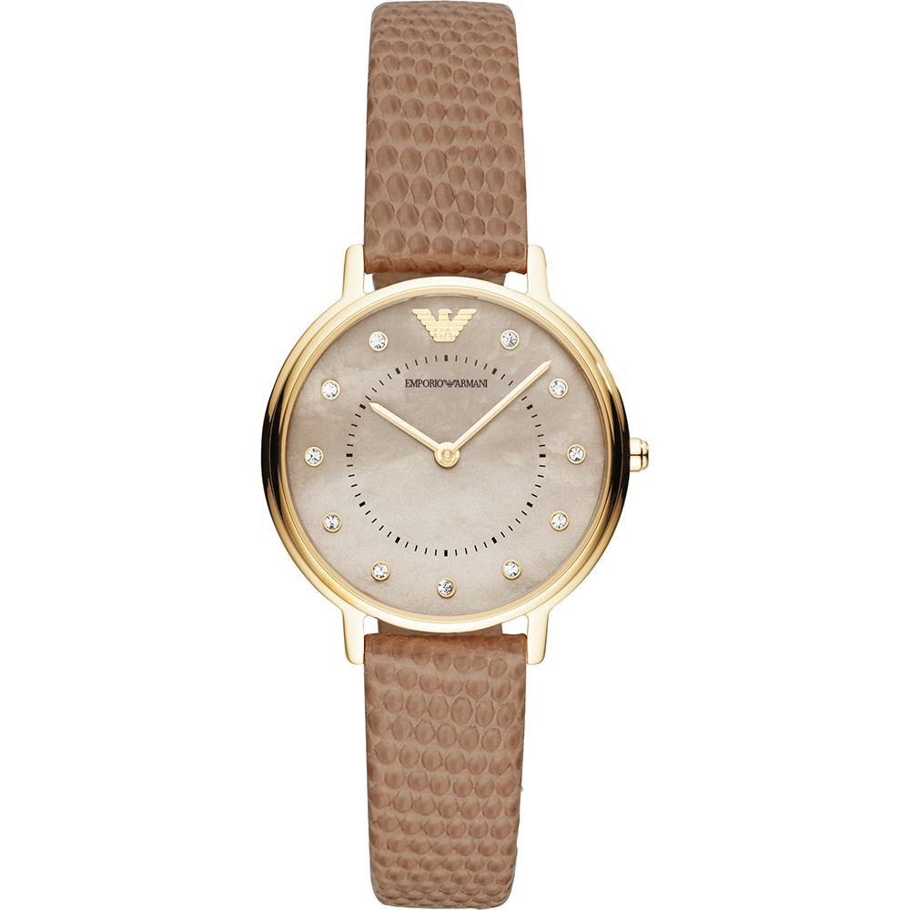 

Emporio Armani Historical Collection Mother of Pearl Brown Leather Ladies Quartz Watch AR11151 мать жемчужного