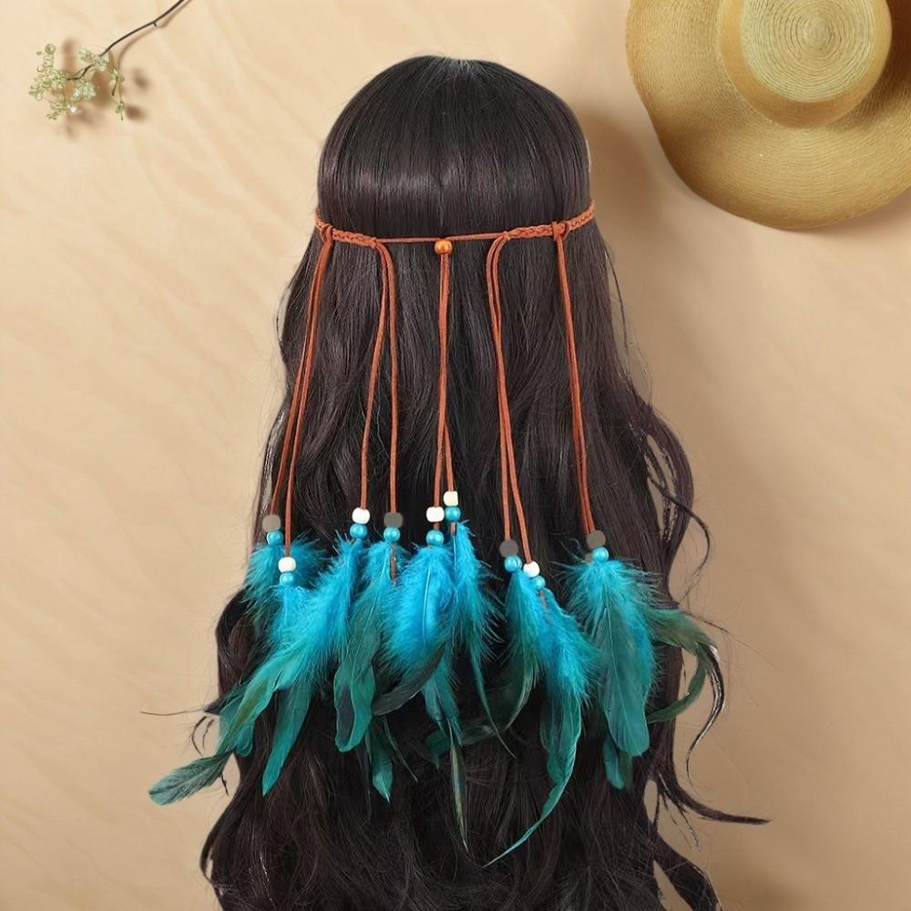 Rope Beaded Tassel Headband Ethnic Style Tassel Headdress New Bohemian Headband  Beach Outings