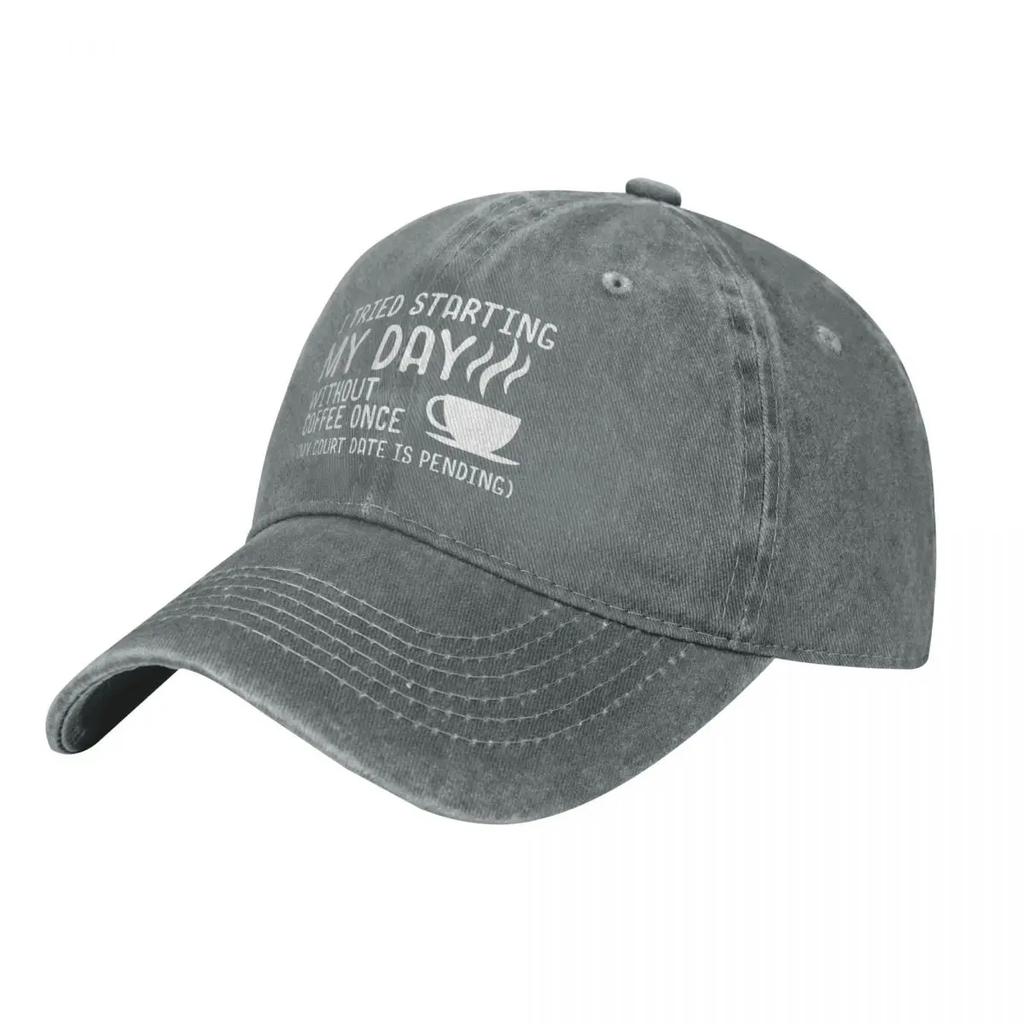 I Tried Starting My Day Without Coffee CoffeeThemed Humorous demin Trucker Hat Outdoor Adventures Mens Hats Cap Man Summer