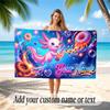 Axolotl Theme Quick Dry Beach Towel Custom Name Text Print Large Sand Resistant Towel Beach Vacation