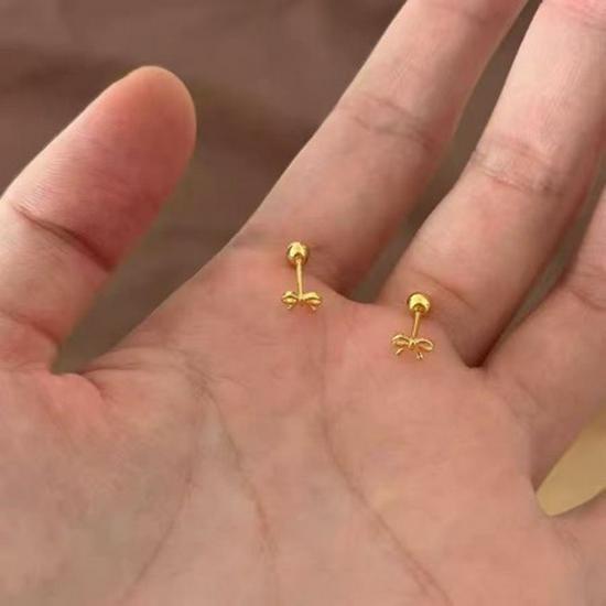 2025 Xiaohongshu Minimalist Bow Stud Earrings: Cute, Elegant, for Everyday Wear