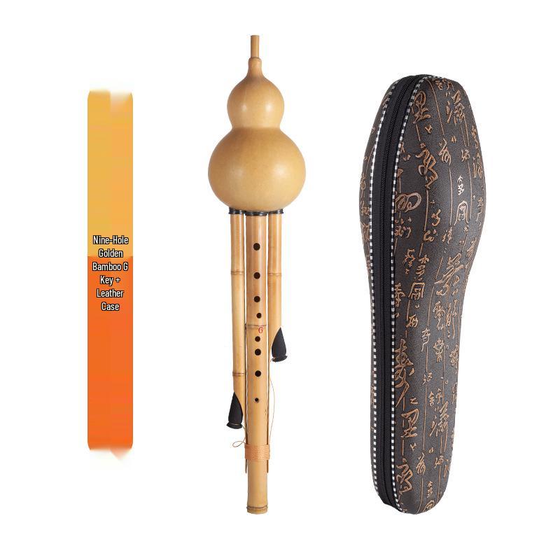 Natural Nine-Hole Unglazed Gourd Flute in C-flat, B-flat, D-flat, G-flat, and F-flat Keys for Adults