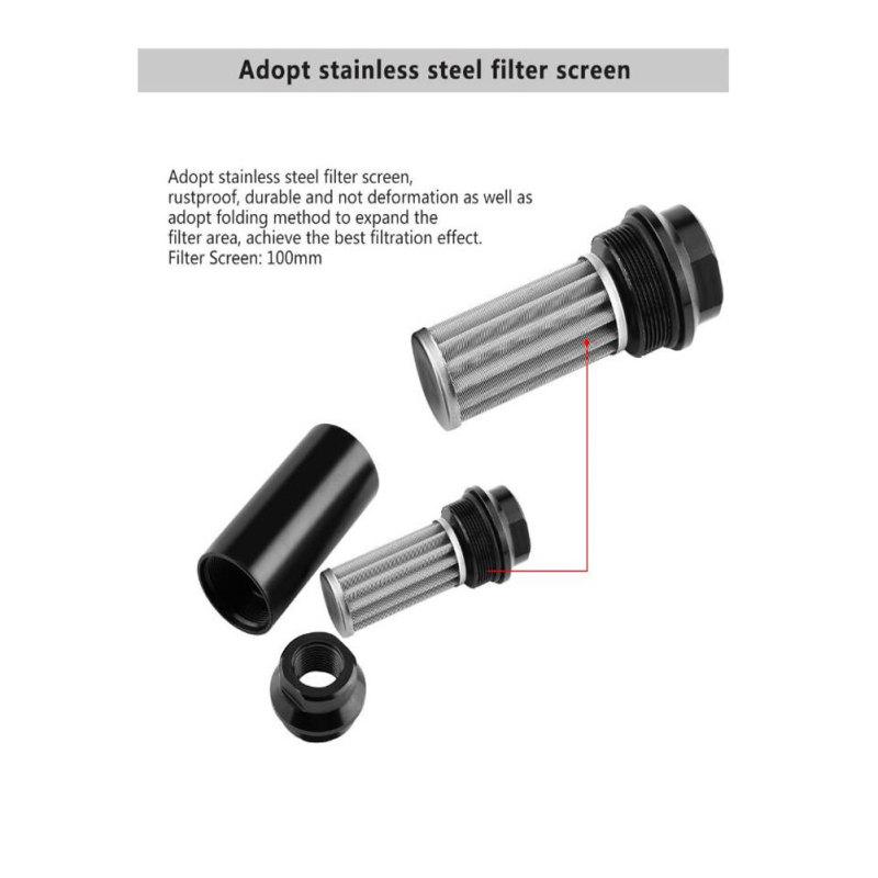 Universal Aluminum 44mm Car Inline Oil Fuel Filter With AN6 AN8 Adapter Fittings
