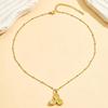 18K Gold Plated Stainless Steel Floral Pendant Women's Necklace