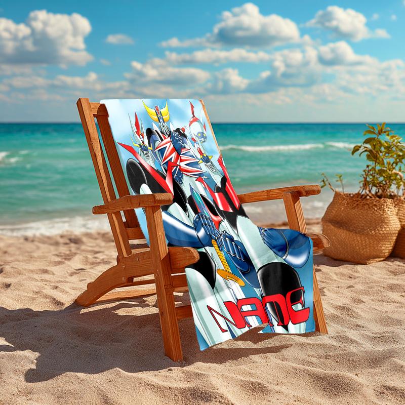 Personalized Customized Proof Beach Towel with UFO Robo Grendizer Pattern - Soft, Absorbent,quick-drying,perfect Swimming,camping&bathing