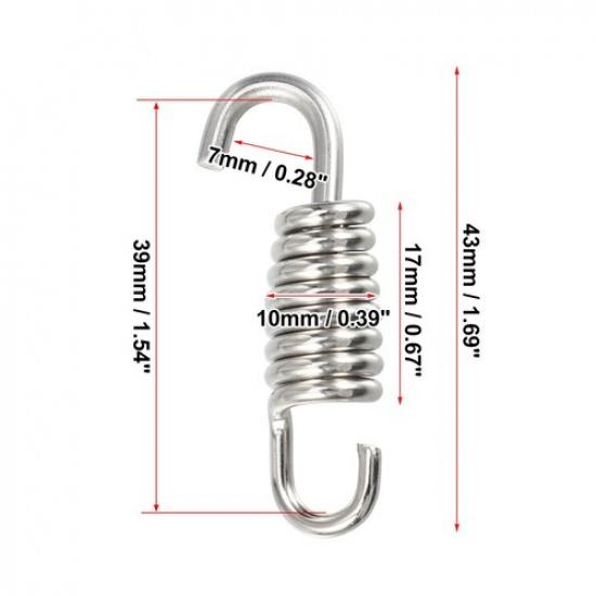 2 Pcs Universal Motorcycle Exhaust Pipe Spring 43mm 169" Modified Accessory