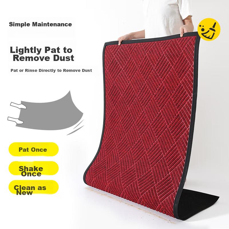 Boneng High-End Entrance Door Mat, Outdoor Entryway Carpet, Foot Mat, Doorway Rug, Door Mat, 60x120cm, Lingmeng Red