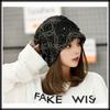 Knit floral mesh simple CA534 [White Fang] hat, pattern, cap, design, women's (khaki)