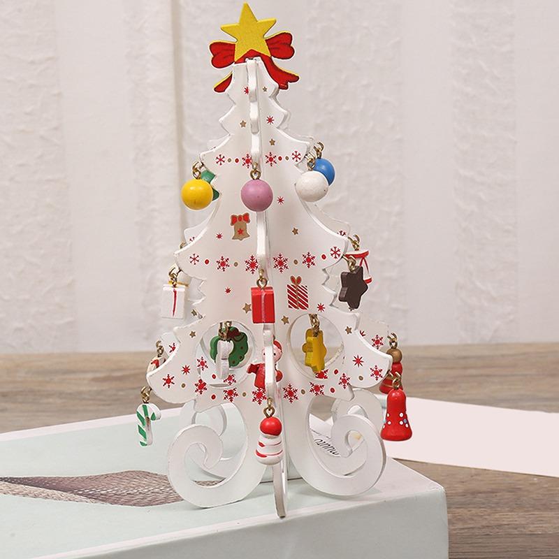 New Christmas Tree Children's Handmade DIY Stereo Wooden Christmas Tree Scene Layout Christmas Decorations Ornaments Hot