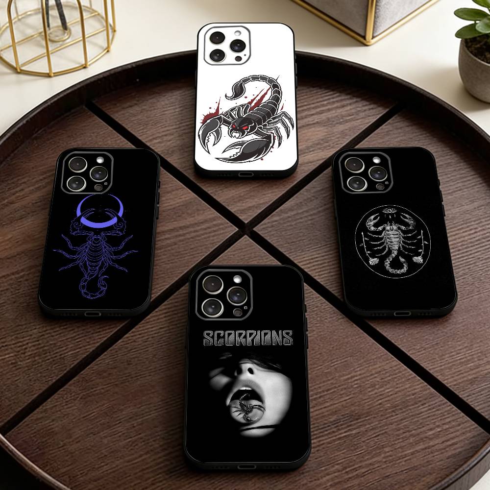 Ausgefallene Dunkle Gothic Skorpion Handyhülle Für iPhone 17,16,15,14,13,12,11 Plus,Pro Max,XS,Weiches Silikon Schwarze Hülle